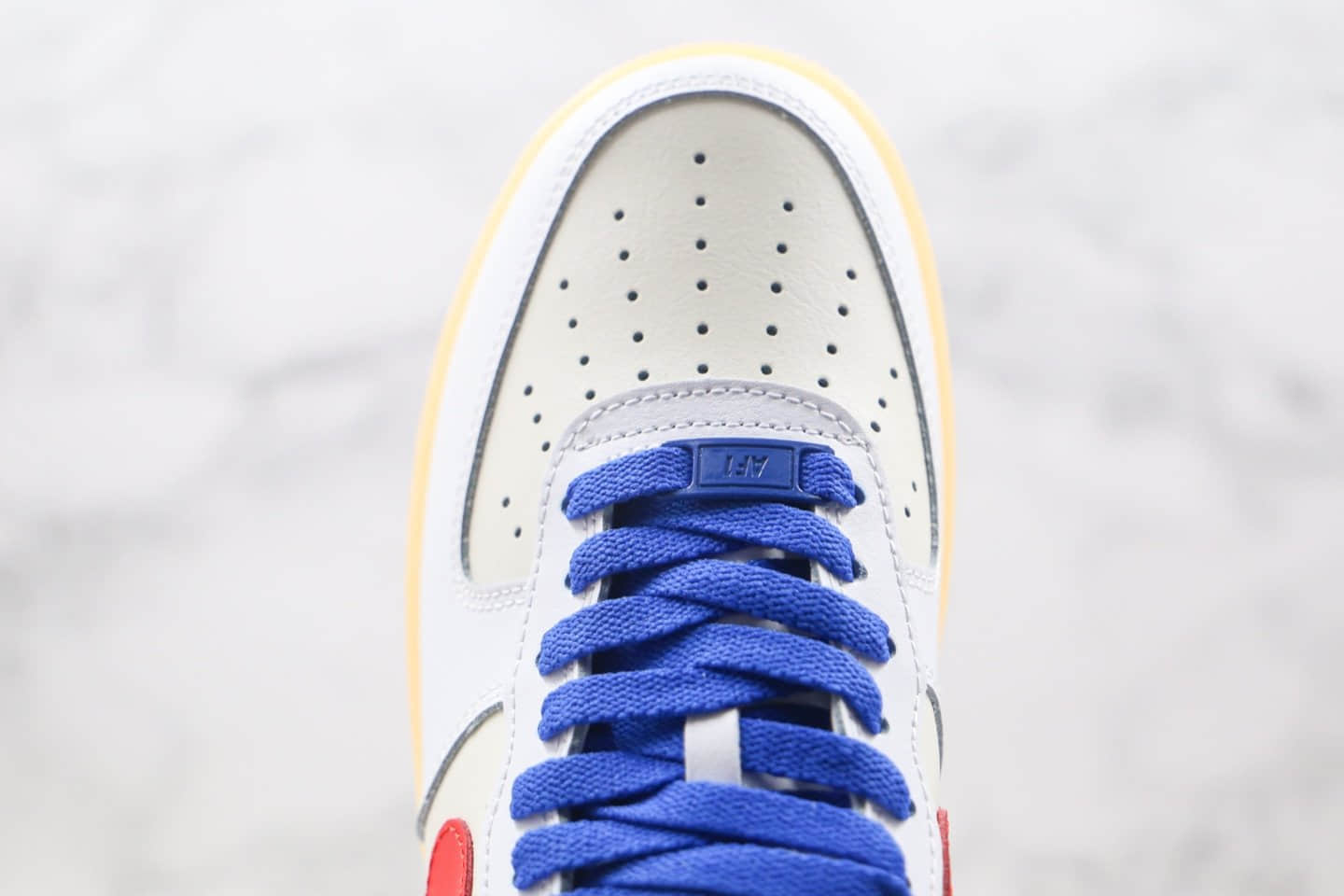 耐克NIKE Air force1纯原版本低帮空军一号白红蓝色解构主义风格板鞋内置全掌Sole气垫 货号:CT7875-994