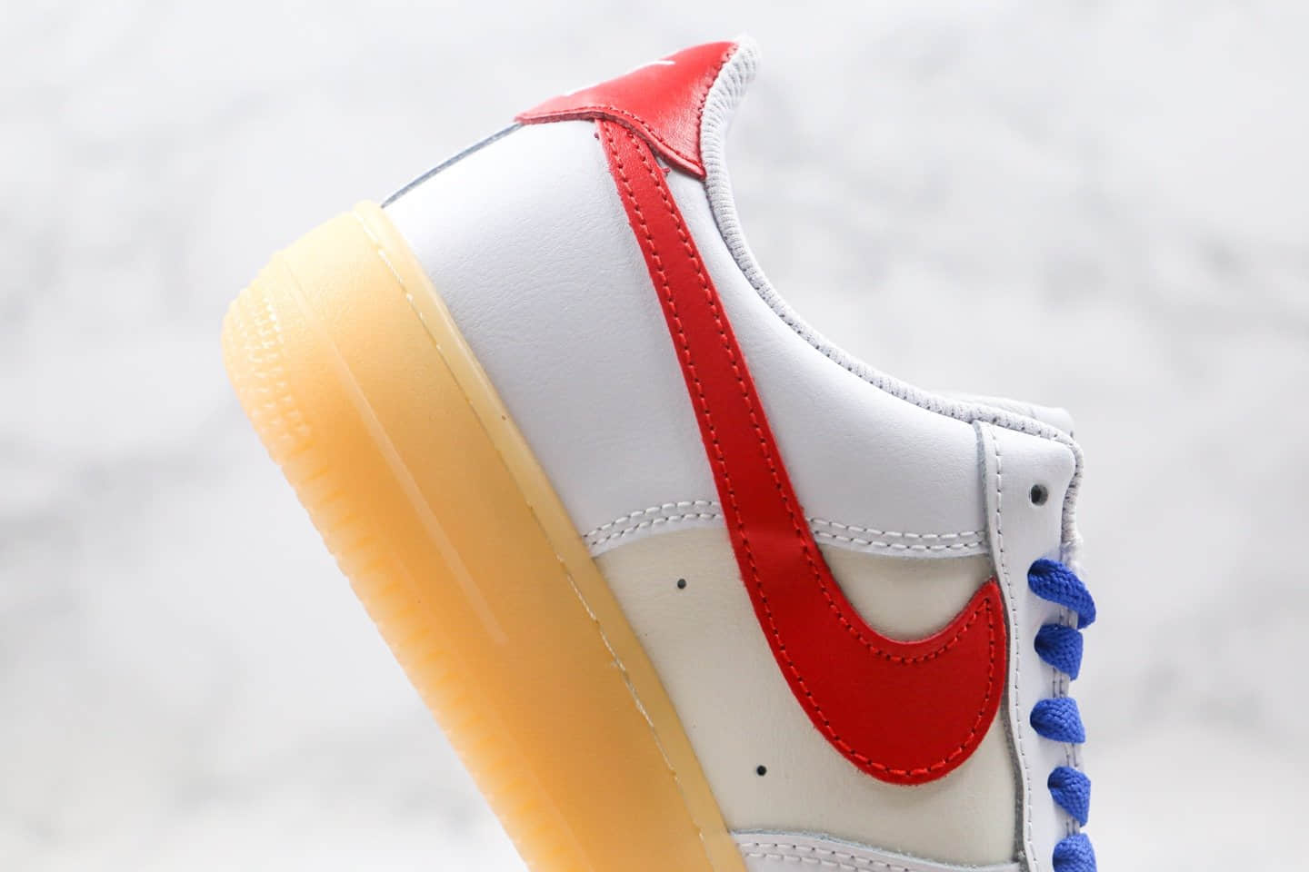 耐克NIKE Air force1纯原版本低帮空军一号白红蓝色解构主义风格板鞋内置全掌Sole气垫 货号:CT7875-994