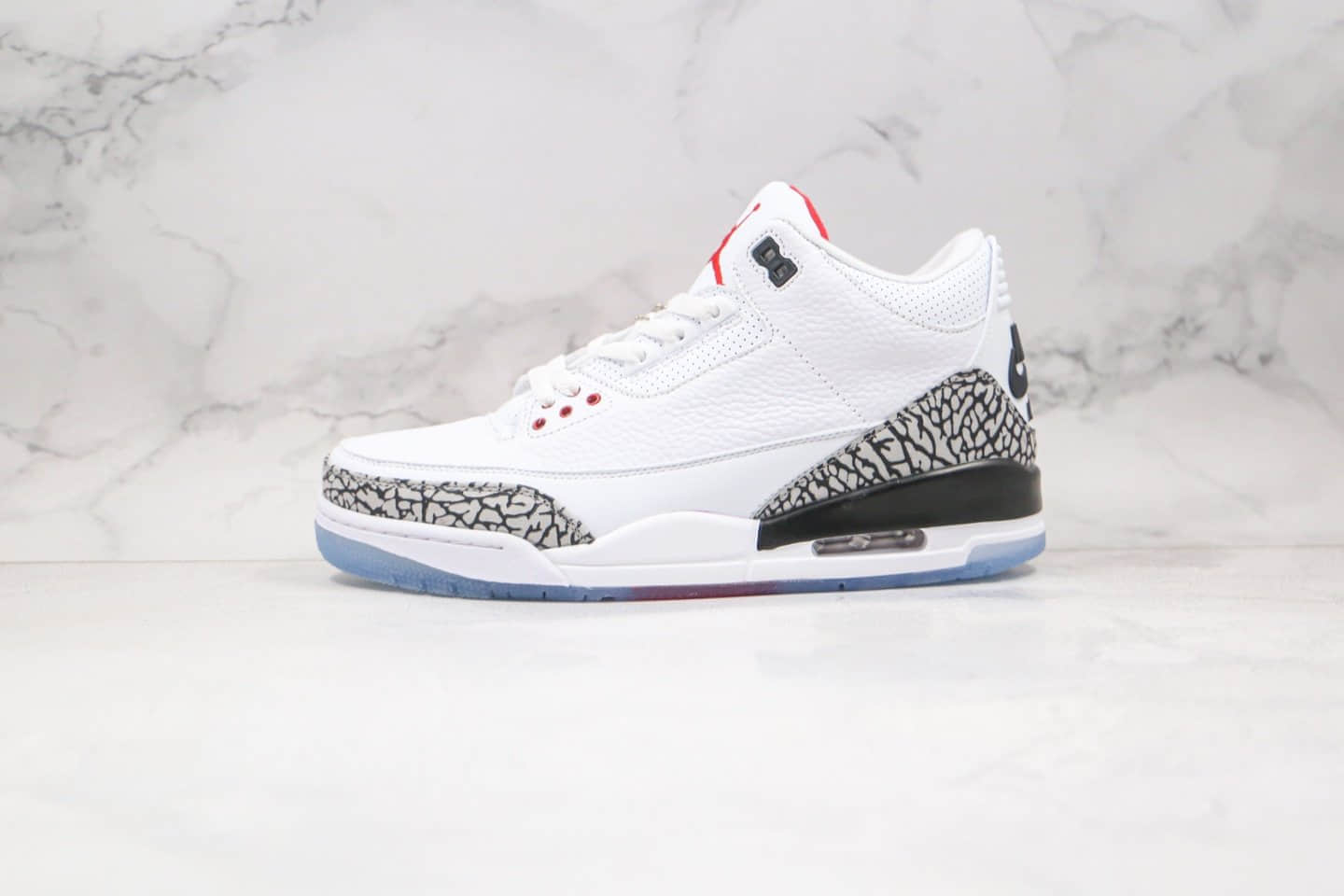 乔丹Air Jordan 3 Retro“White Cement”纯原版本AJ3白水泥爆裂纹原厂原装皮料 货号:923096-101