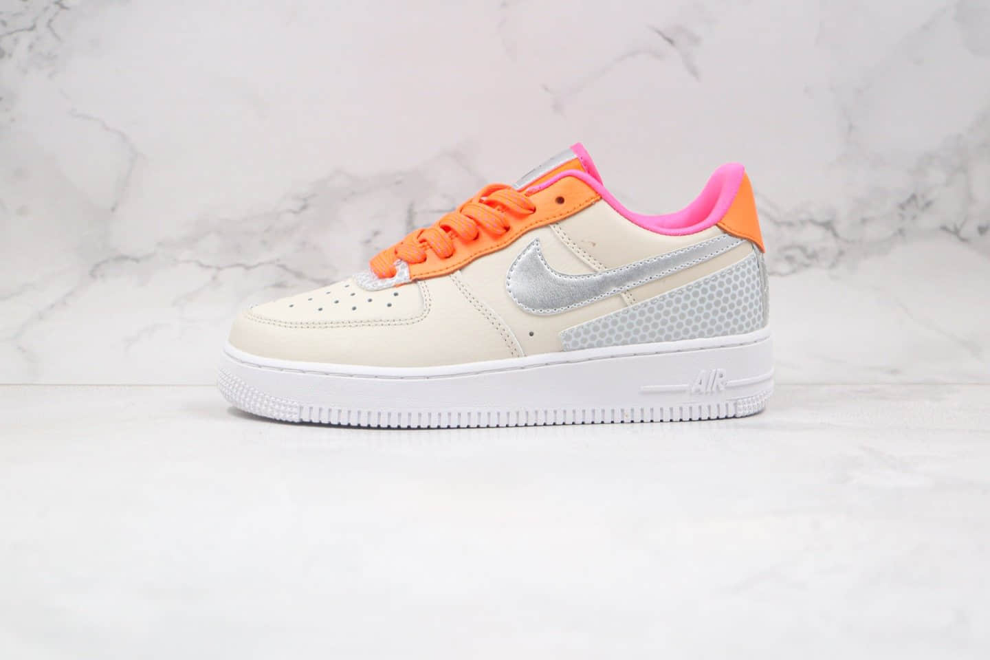 耐克Nike Air Force 1 Premium纯原版本低帮空军一号灰橙银色板鞋内置气垫原档案数据开发 货号：CT1992-101