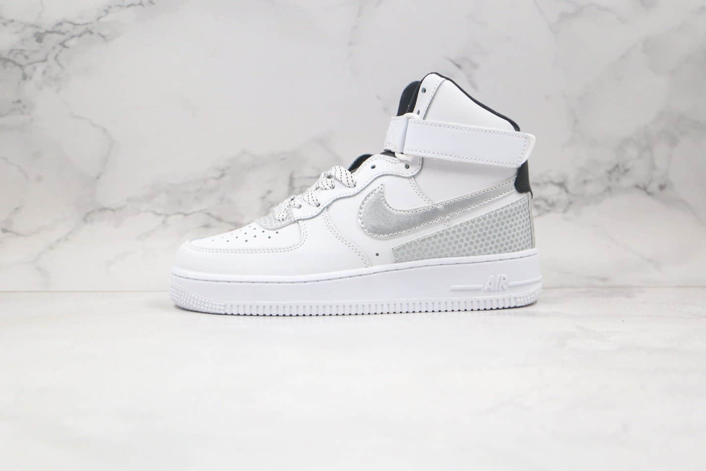 耐克纯原版本高帮空军一号白银黑色板鞋出货