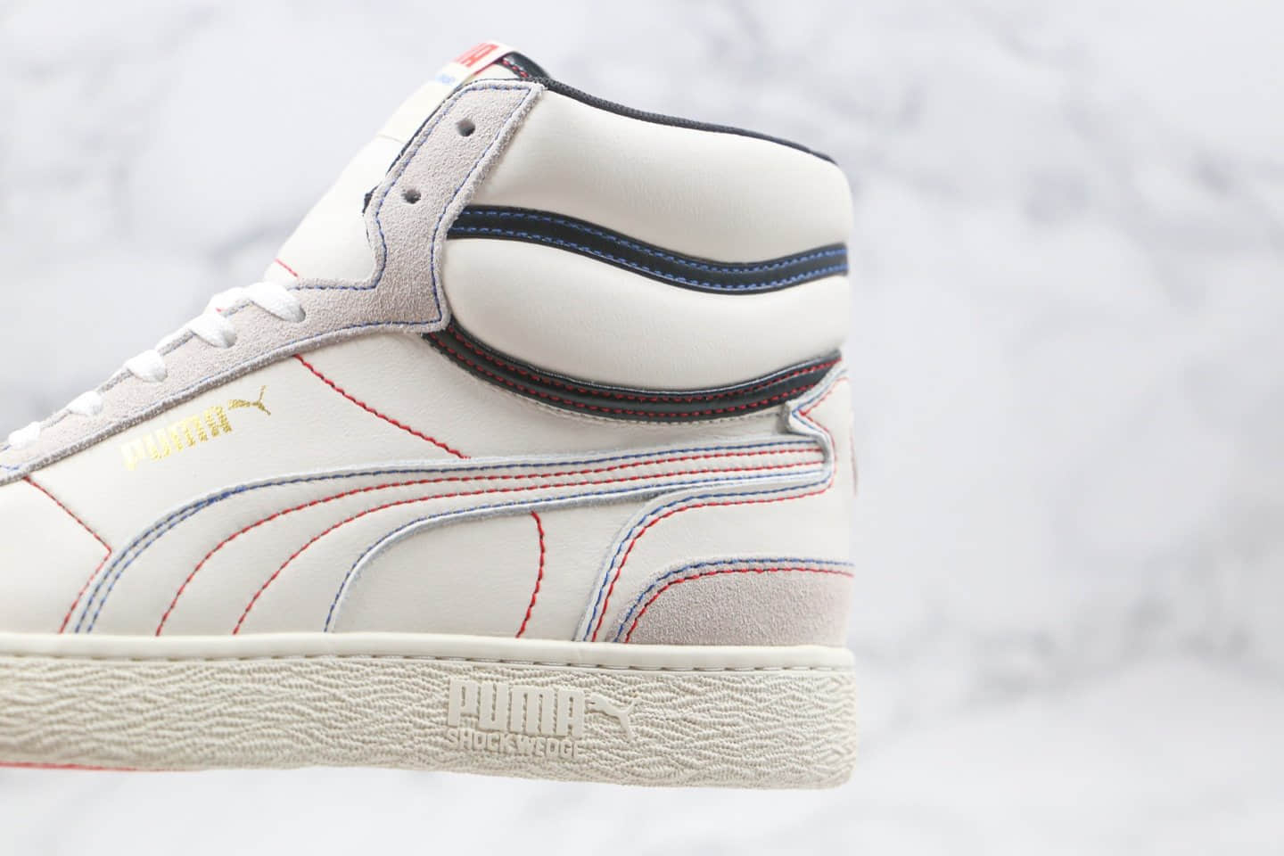 彪马Puma Ralph Sampson Mid纯原版本中帮皮面米白黑色板鞋原楦头纸板打造 货号:374072-011