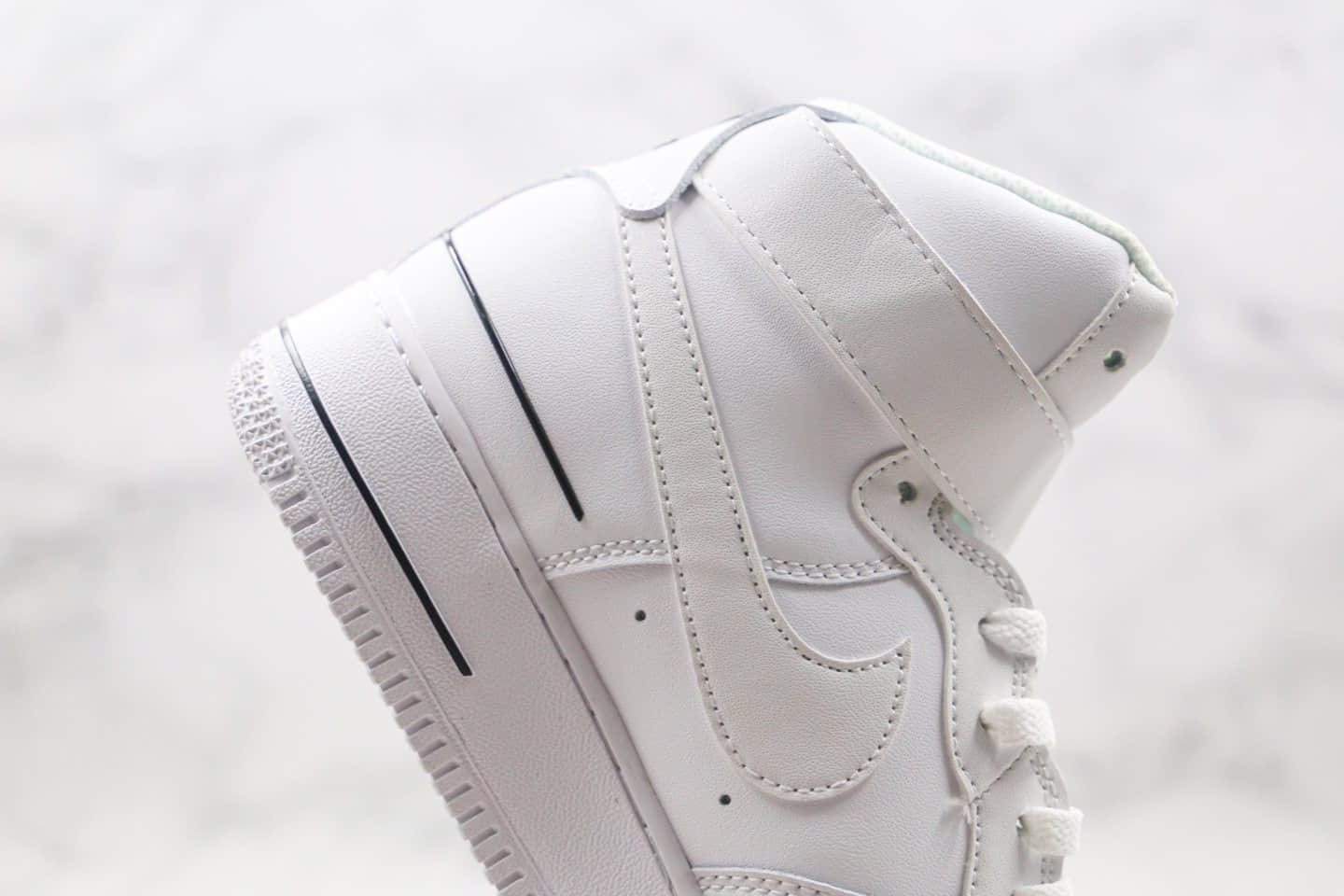 耐克Nike Air Force 1 High纯原版本空军一号高帮AF1白黑解构内置全掌Solo气垫 货号:CJ1385-100