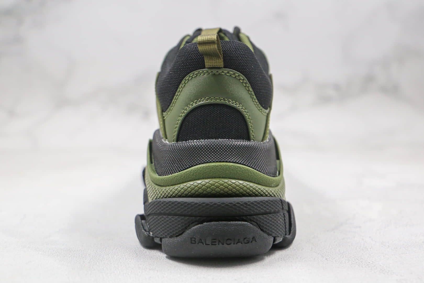 巴黎世家Balenciaga Triple S纯原版本复古老爹鞋黑绿色原鞋开模一比一打造