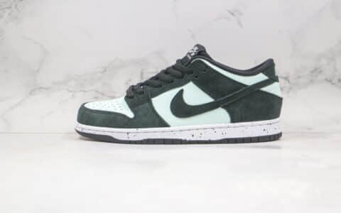 耐克Nike SB Dunk Barely Green纯原版本低帮SB DUNK黑浅绿小钻石板鞋内置后跟Zoom气垫 货号：854866-003
