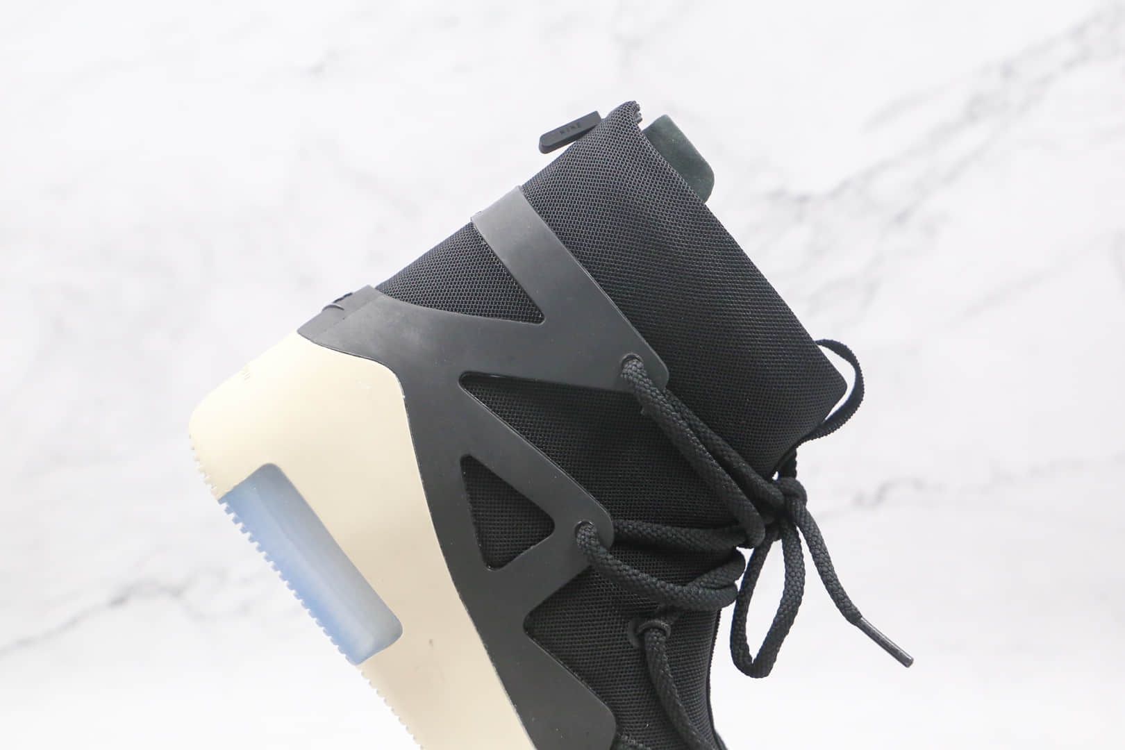 耐克Nike Air Fear of God 1 String The Question x FOG联名款纯原版本恐惧上帝高帮黑色拉链款原盒配件齐全 货号：AR4237-902