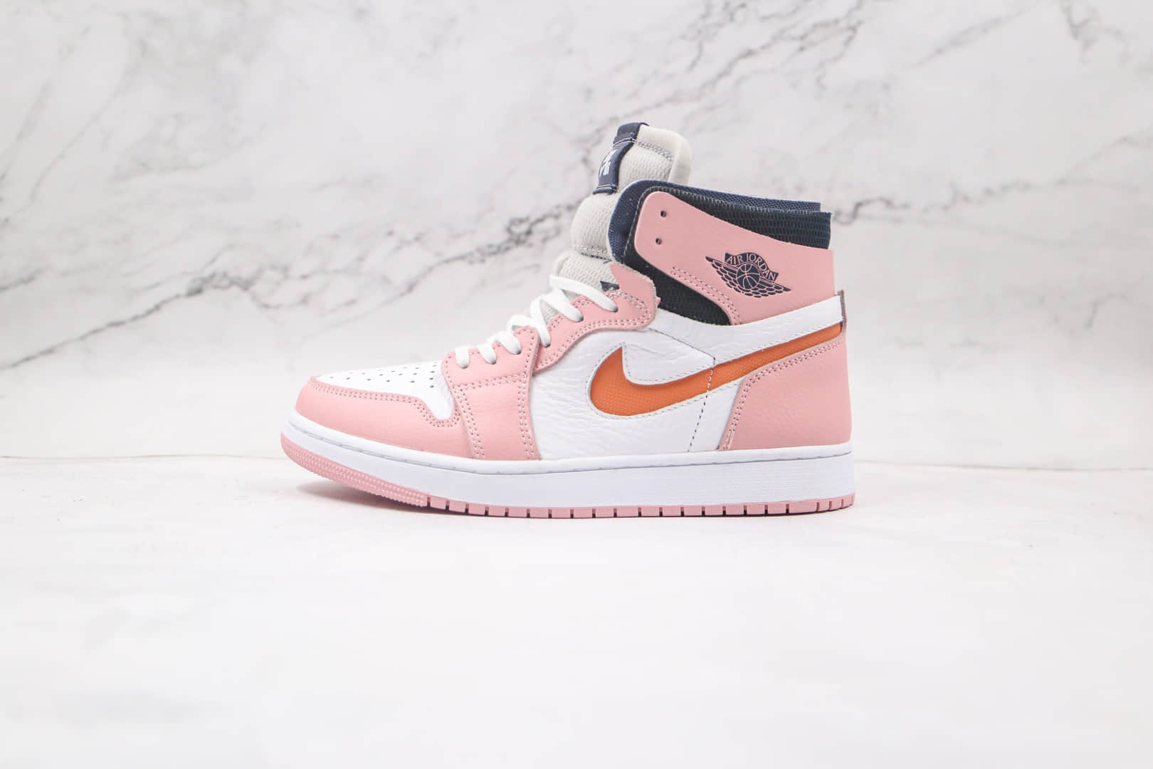 乔丹Air Jordan 1 Zoom Air CMFT纯原版本高帮AJ1粉红釉樱花粉板鞋内置Zoom气垫 货号：CT0979-601