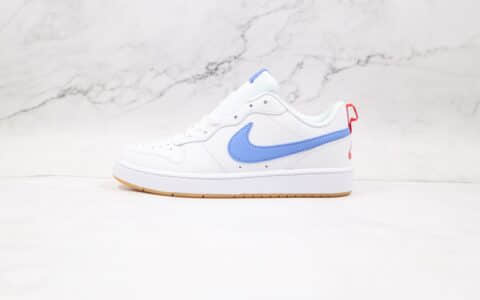 耐克Nike Court Borough Low 2纯原版本低帮白蓝色板鞋原盒原标 货号：BQ5548-109