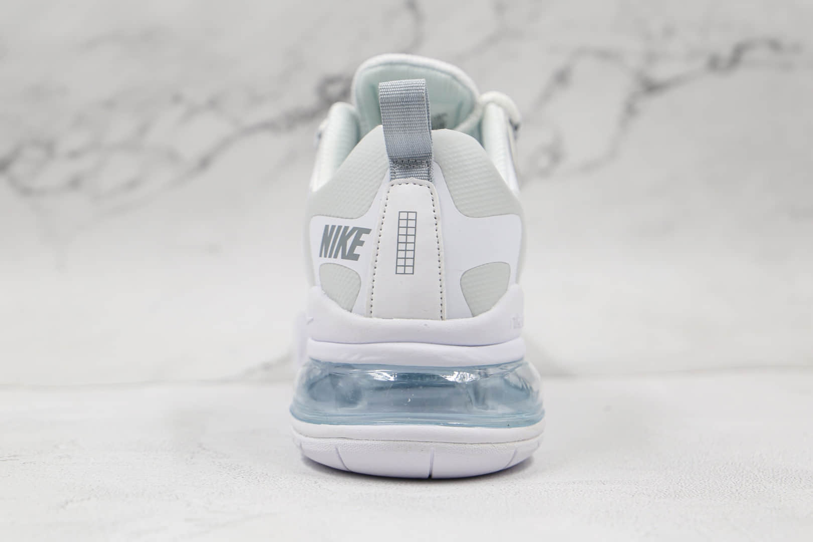 耐克Nike Air Max 270 React纯原版本半掌气垫Max270白灰银色气垫鞋内置真小潘气垫 货号:CV1632-100