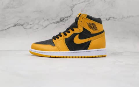 乔丹Air Jordan 1 High OG Pollen纯原版本高帮AJ1黑黄麂皮原档案数据开发 货号：555088-701