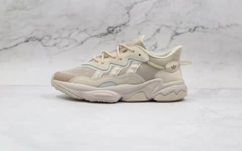 阿迪达斯Adidas Originals Ozweego纯原版本米白色水管老爹鞋3M网面复古休闲鞋原盒原标 货号：Q46167