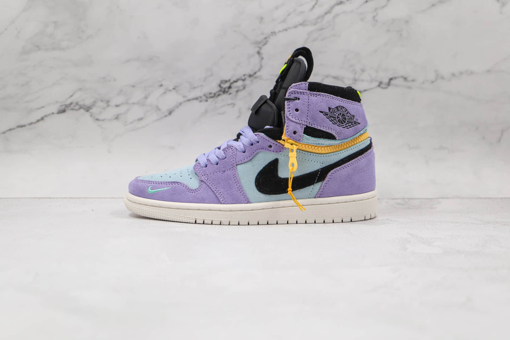 乔丹Air Jordan 1 High Switch纯原版本高帮AJ1香芋紫拉链款板鞋原楦头纸板打造 货号:CW6576-500