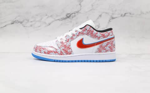 乔丹Air Jordan 1 Low gs纯原版本低帮AJ1白红蓝双钩裸眼3D板鞋原楦头纸板打造 货号：DD1527-114