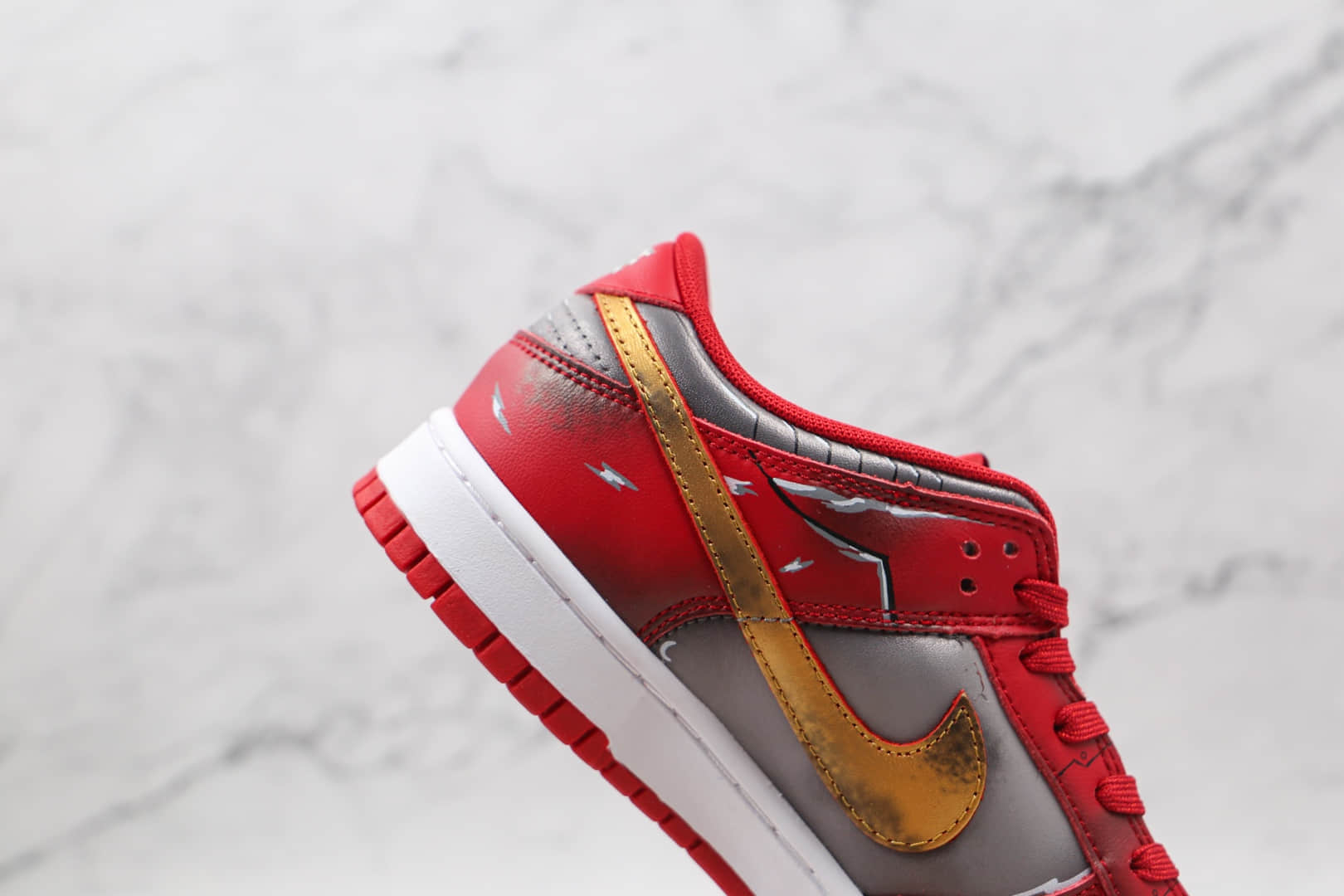 耐克Nike Dunk SB Low UNLV纯原版本低帮SB DUNK钢铁侠灰红色板鞋原档案数据开发 货号:DD1391-002