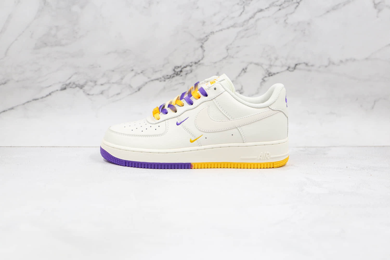 耐克Nike Air Force 1 Low 07纯原版本低帮空军一号紫金湖人洛杉矶城市限定白黄紫色板鞋原盒原标 货号:CT1989-106