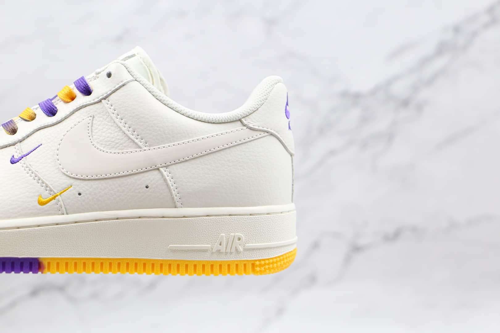 耐克Nike Air Force 1 Low 07纯原版本低帮空军一号紫金湖人洛杉矶城市限定白黄紫色板鞋原盒原标 货号:CT1989-106