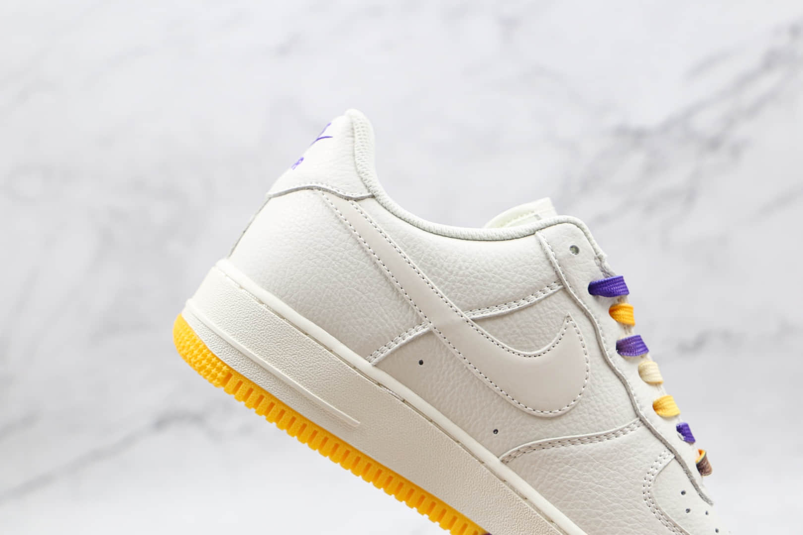 耐克Nike Air Force 1 Low 07纯原版本低帮空军一号紫金湖人洛杉矶城市限定白黄紫色板鞋原盒原标 货号:CT1989-106