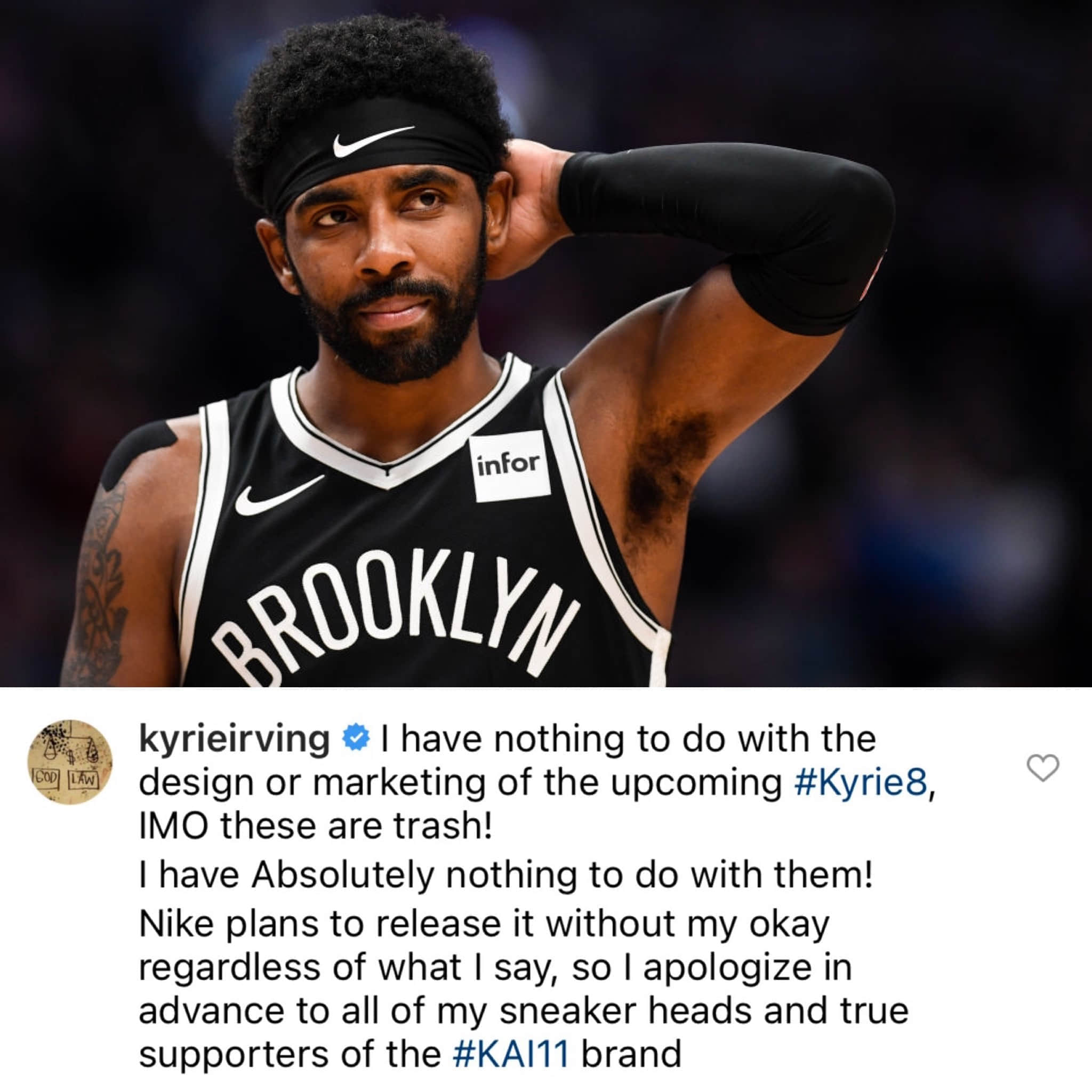 欧文diss耐克Kyrie 8是垃圾!耐克:真令人头秃...