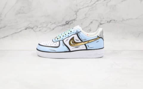 耐克Nike Air Force 1 Low 07纯原版本低帮空军一号冰雪奇缘二次元主题涂鸦配色板鞋内置气垫 货号：CW2288-212