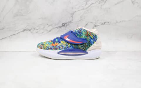 耐克Nike Zoom KD 14纯原版本杜兰特14代扎蓝色染配色实战篮球鞋内置气垫 货号：CZ0170-400