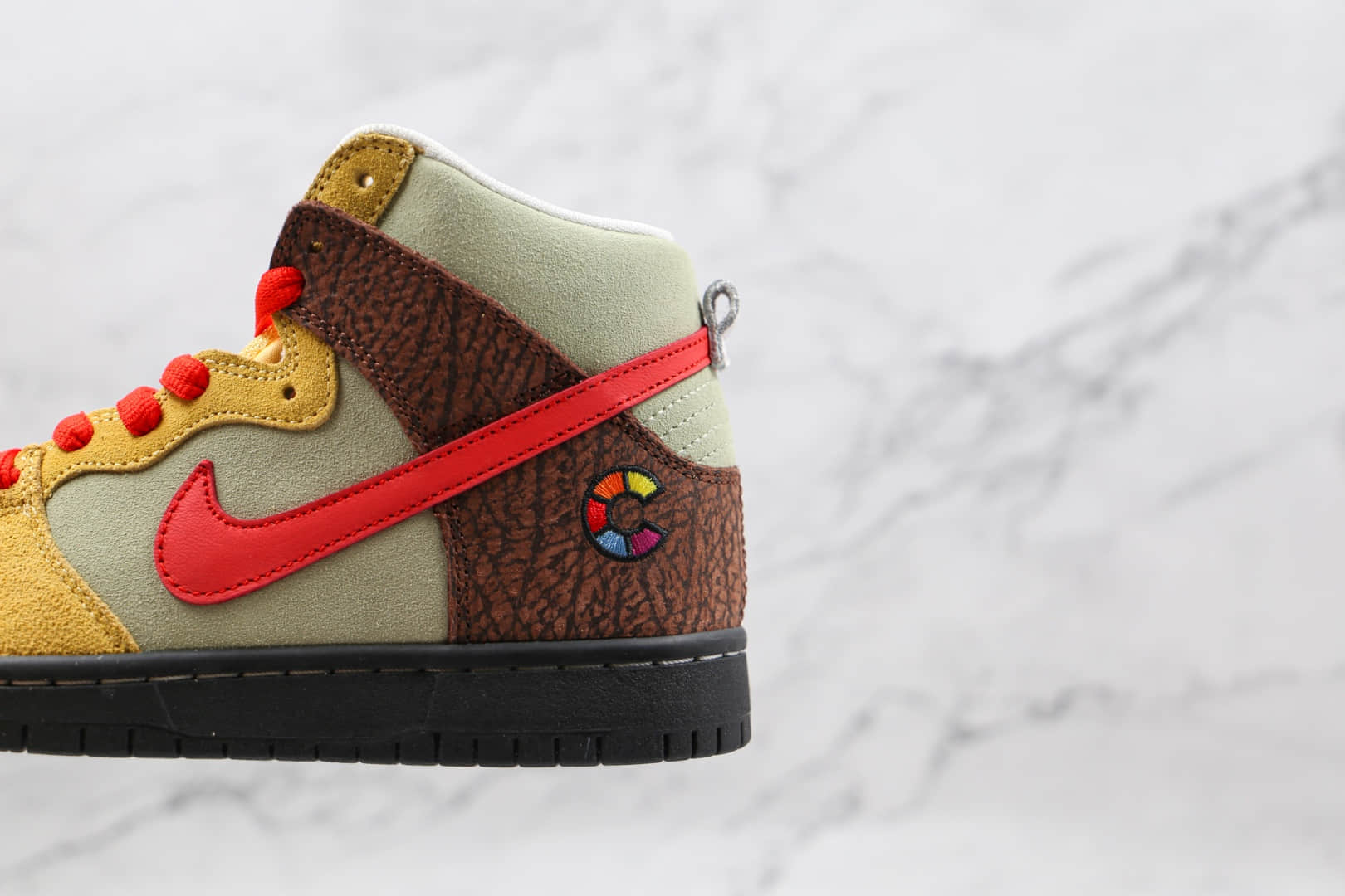 耐克Nike Dunk Sb High Kebab & Destroy纯原版本高帮SB DUNK麂皮红黄棕烤肉卷饼配色板鞋原盒原标 货号:CZ2205-700