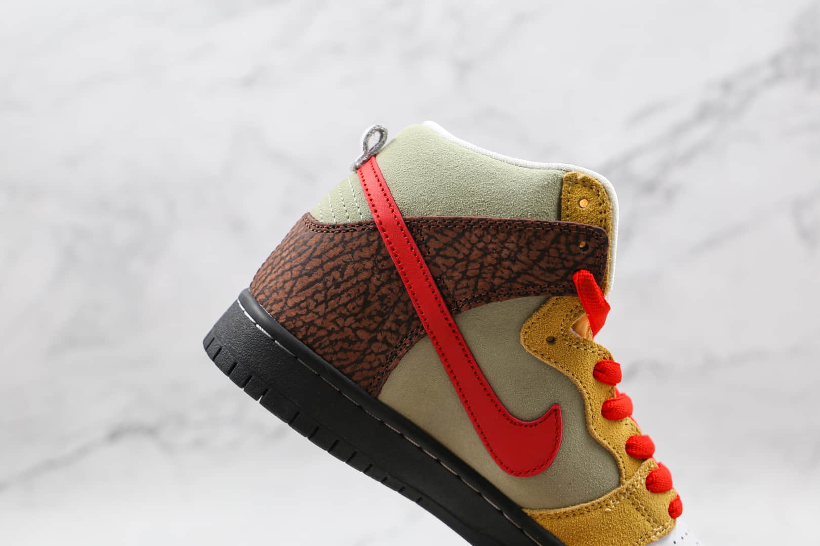 耐克Nike Dunk Sb High Kebab & Destroy纯原版本高帮SB DUNK麂皮红黄棕烤肉卷饼配色板鞋原盒原标 货号:CZ2205-700