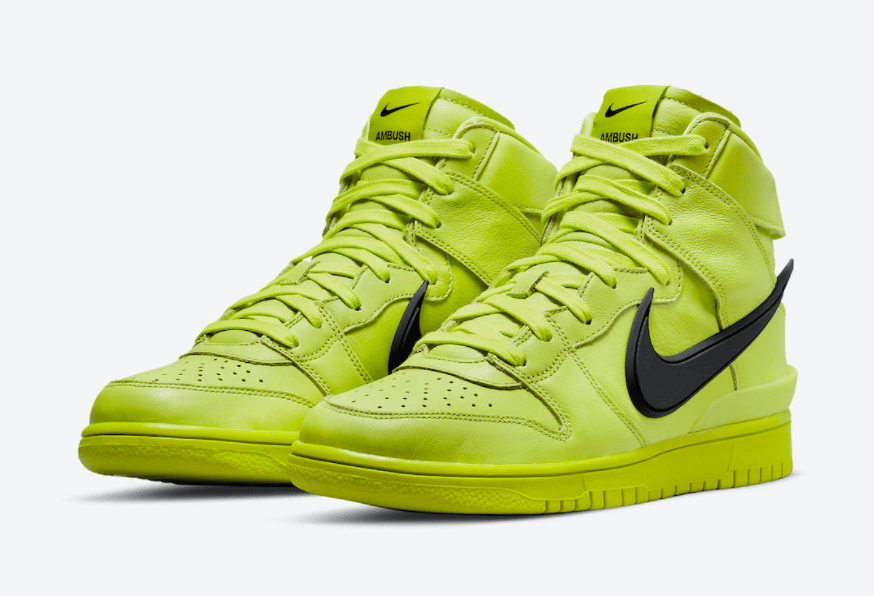 Ambush x Nike Dunk Hi“荧光绿”官图释出！月底登场！ 货号：CU7544-300