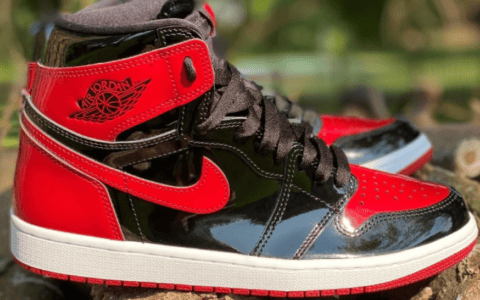 全新黑红漆皮AJ1“Bred Patent”实物曝光！酷炫十足！ 货号：555088-063