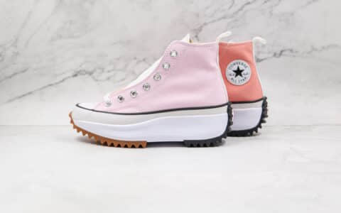 匡威CONVERSE Run Star Hike公司级版本厚底锯齿粉蜜桃拼接鸳鸯帆布鞋原楦头纸板打造 货号：170968C
