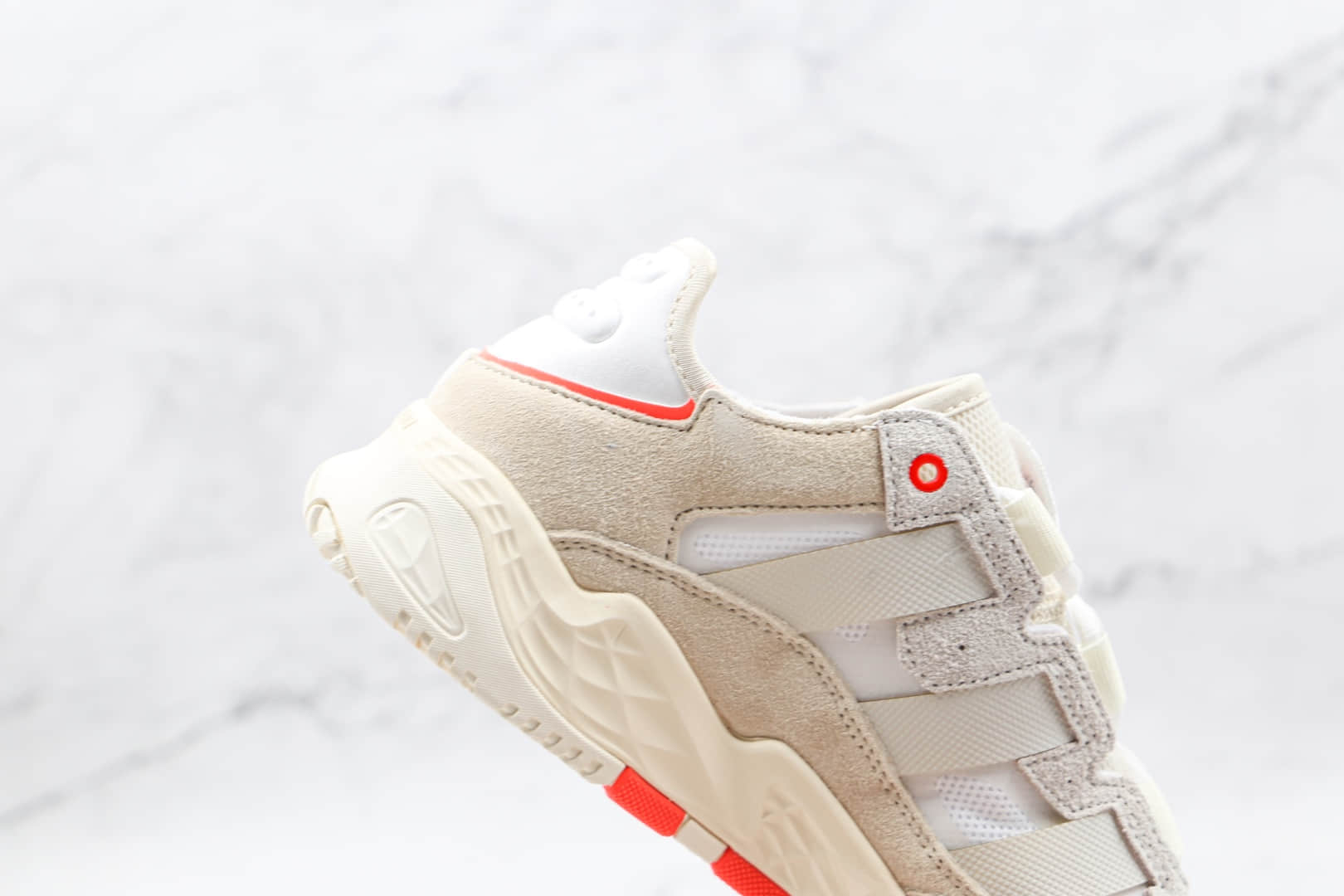 阿迪达斯Adidas Originals NiteBall纯原版本街球风格米白灰色老爹鞋原盒原标 货号：FX7652