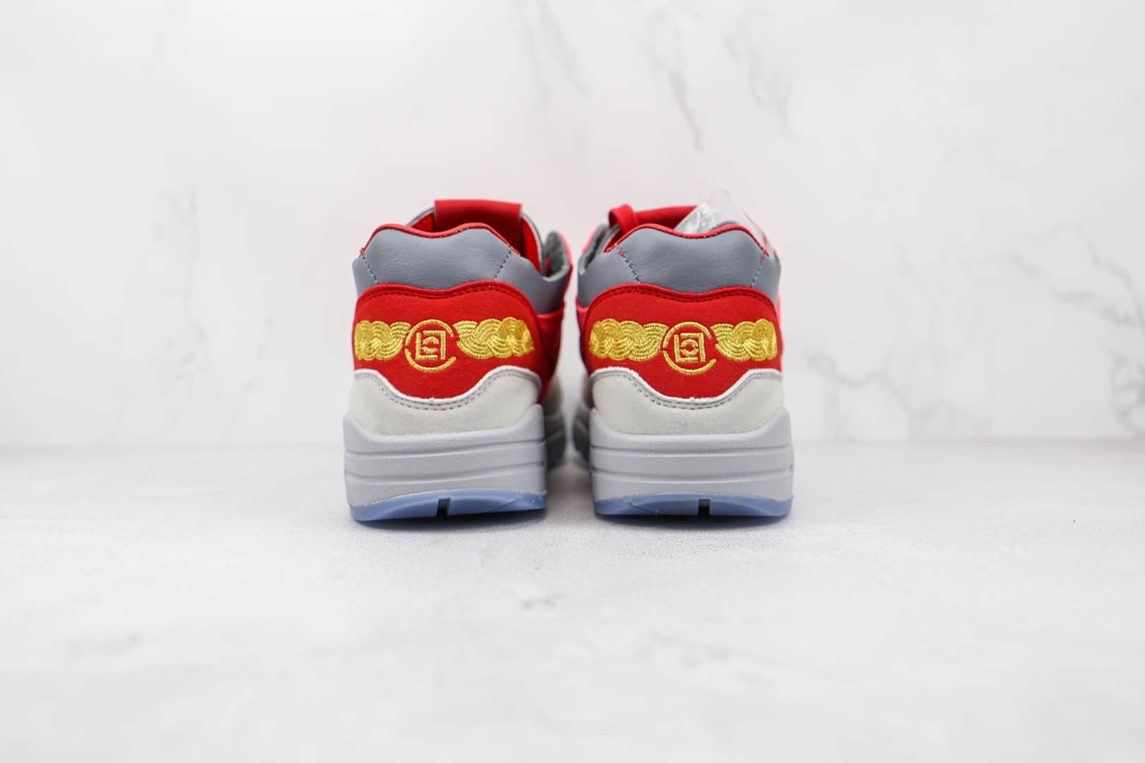 耐克Nike Air Max 1 Kiss of Death x CLOT联名款纯原版本死亡之吻3.0太阳灰红运动鞋原楦头纸板打造 货号:DD1870-600