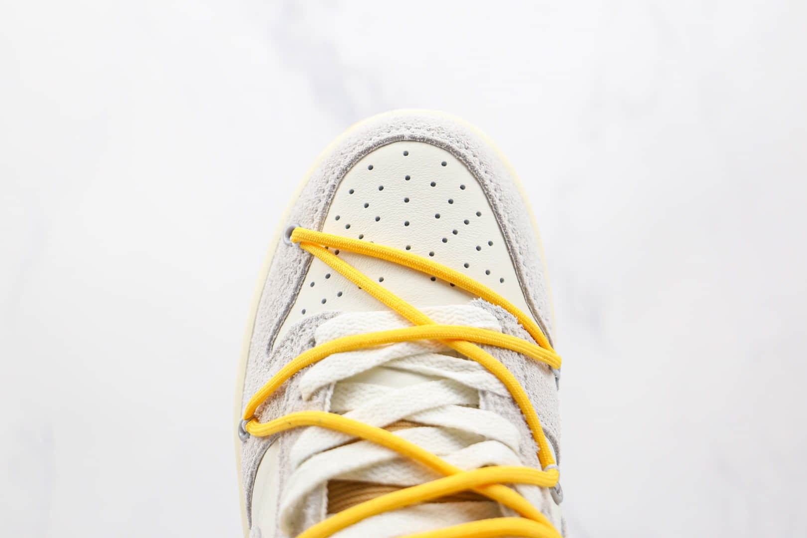 耐克Nike Dunk Low'50' x 39 50 Off-White联名款纯原版本麂皮绒面灰白黄色板鞋原楦头纸板打造 货号:DJ0950-109