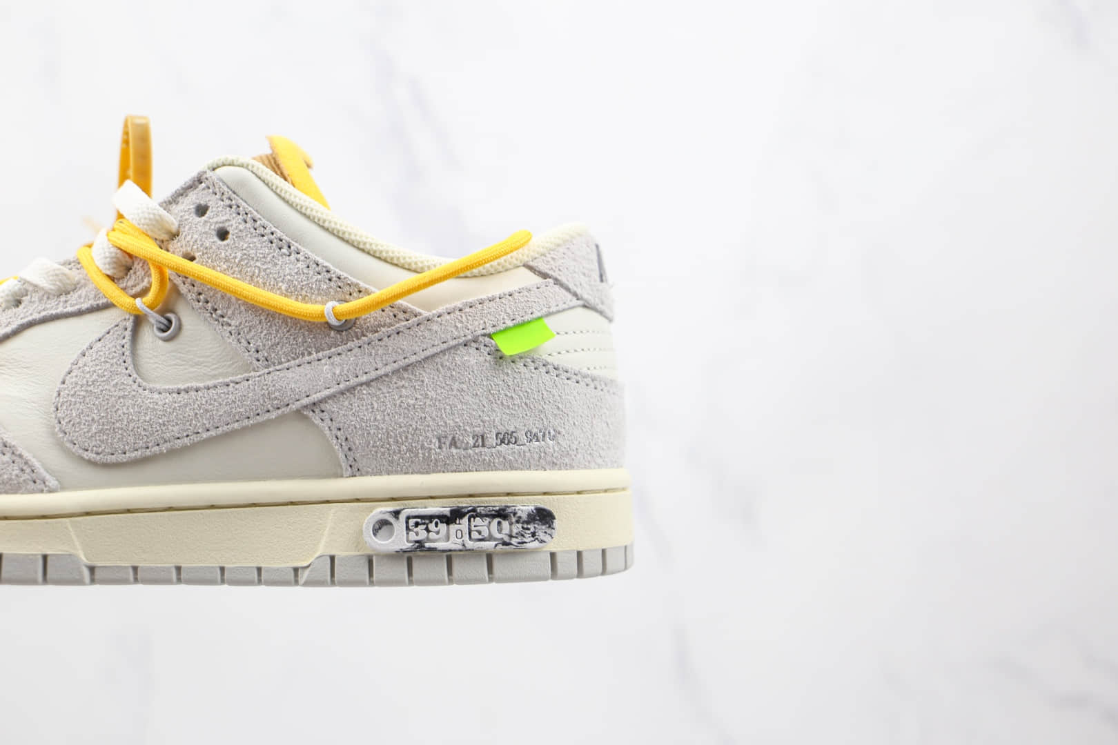 耐克Nike Dunk Low'50' x 39 50 Off-White联名款纯原版本麂皮绒面灰白黄色板鞋原楦头纸板打造 货号:DJ0950-109