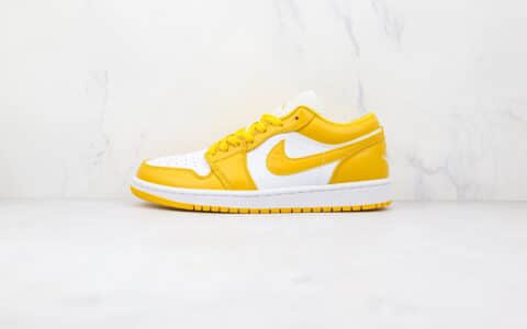 乔丹Air Jordan 1 Low纯原版本低帮AJ1白黄芥末黄板鞋原档案数据开发 货号：553558-171