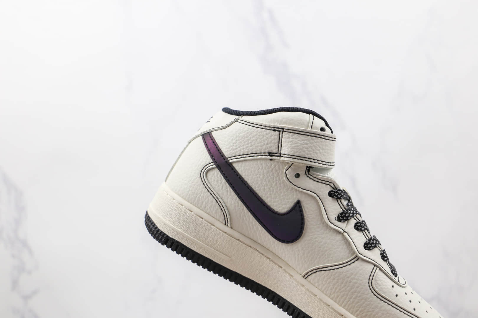 耐克Nike Air Force 1 mid纯原版本中帮空军一号五道杠夜魔侠联名款板鞋原档案数据开发 货号:CK6690-100