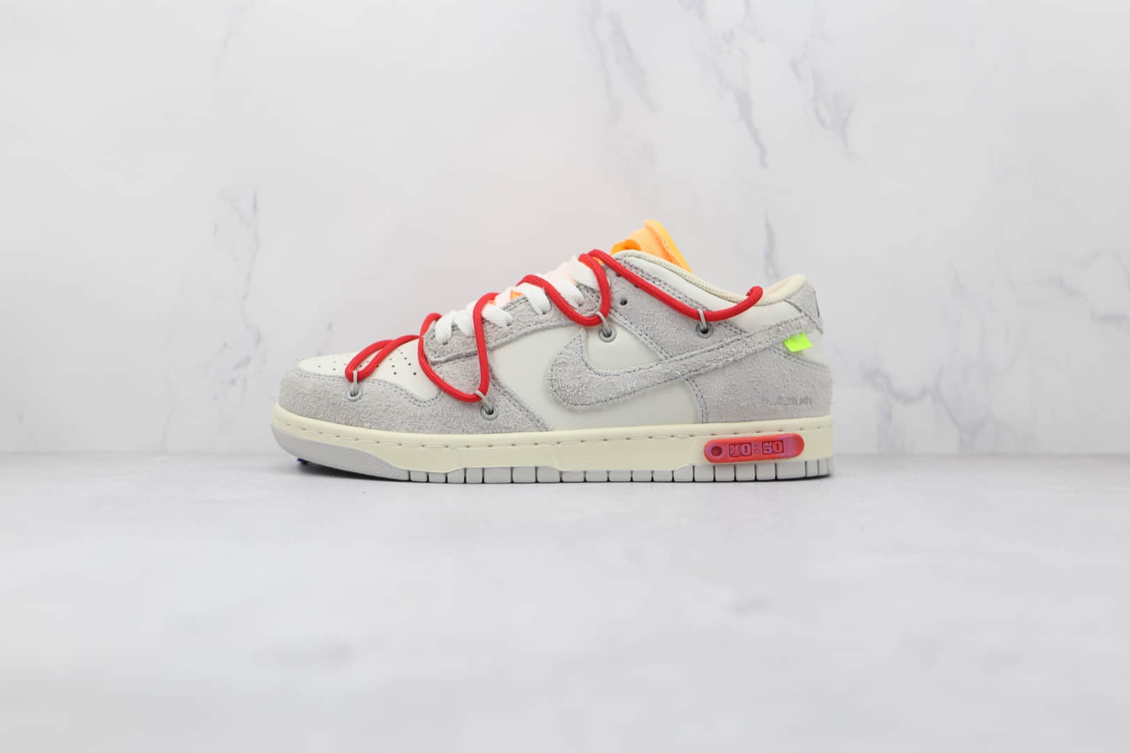 耐克Nike Dunk Low'50' x Off White联名款纯原版本低帮麂皮灰白红色红标板鞋原鞋开模一比一打造 货号:DJ0950-103