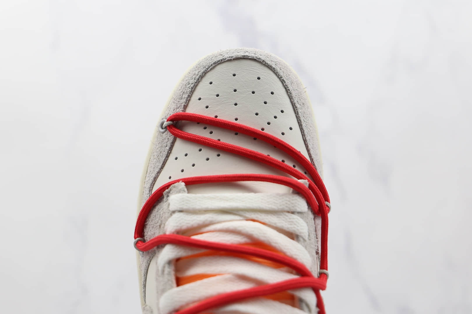 耐克Nike Dunk Low'50' x Off White联名款纯原版本低帮麂皮灰白红色红标板鞋原鞋开模一比一打造 货号:DJ0950-103