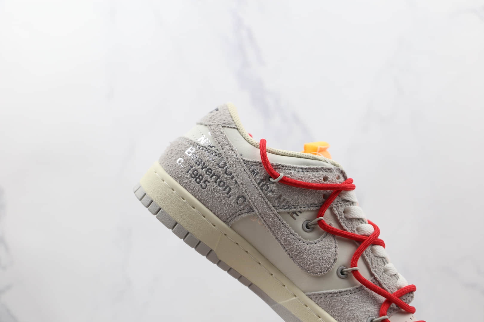 耐克Nike Dunk Low'50' x Off White联名款纯原版本低帮麂皮灰白红色红标板鞋原鞋开模一比一打造 货号:DJ0950-103