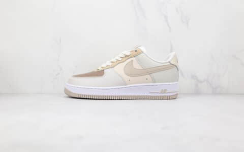 耐克Nike Air Force 1 Hot Chocolate纯原版本低帮空军一号米灰色热可可板鞋内置气垫 货号：CW2288-903