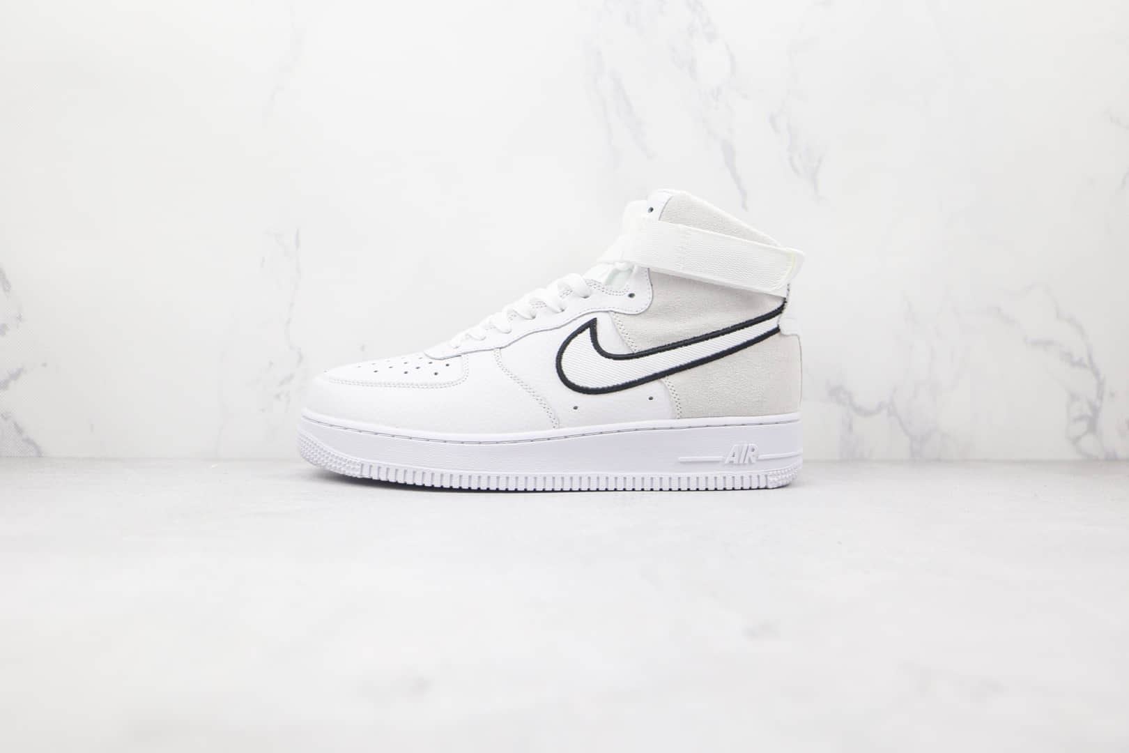 耐克Nike Air Force 1 React WHITEBLACK-UNIVERSITY RED纯原版本高帮空军一号白灰色黑钩板鞋原楦头纸板打造 货号:AO2442-100