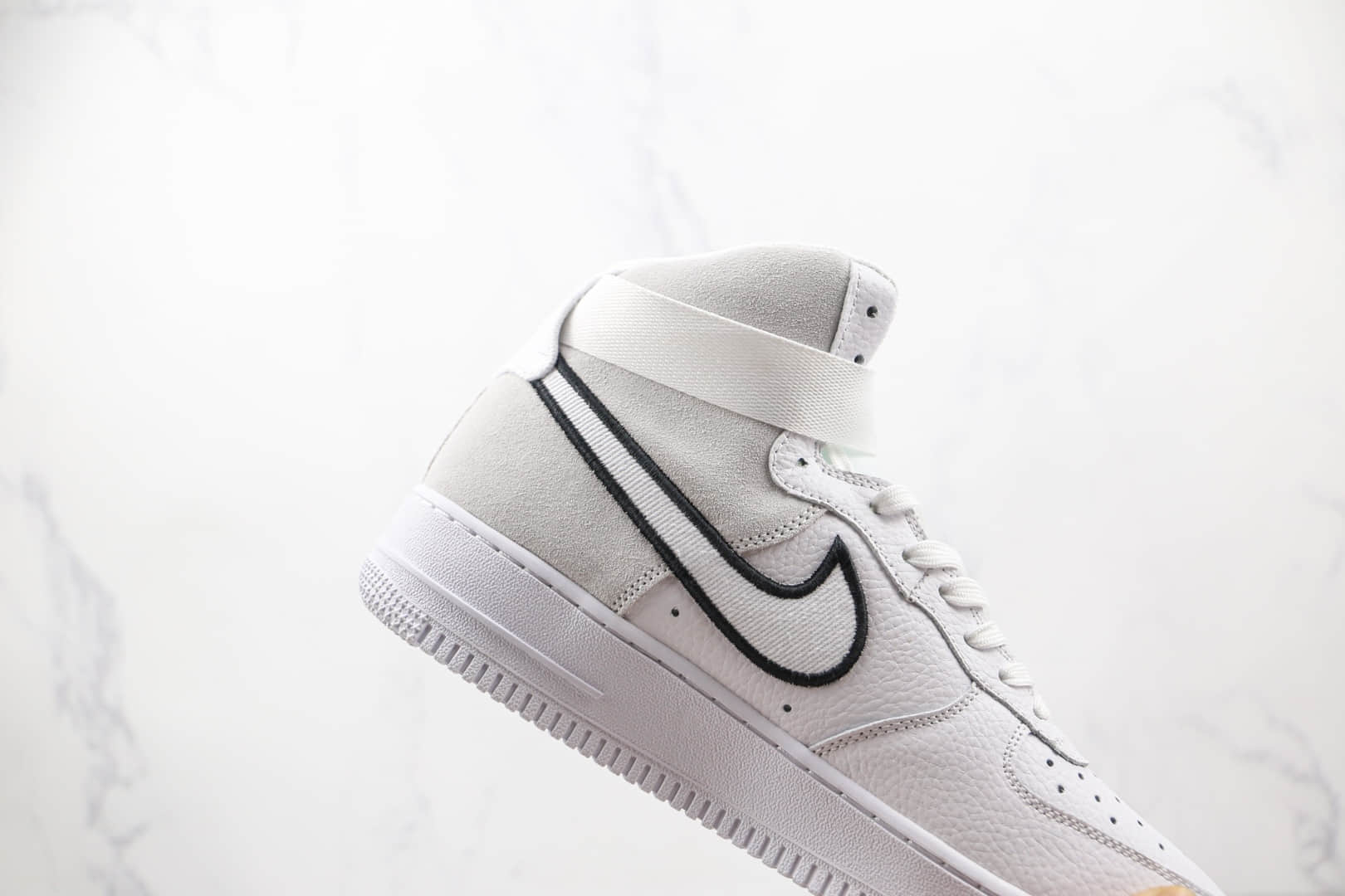 耐克Nike Air Force 1 React WHITEBLACK-UNIVERSITY RED纯原版本高帮空军一号白灰色黑钩板鞋原楦头纸板打造 货号:AO2442-100