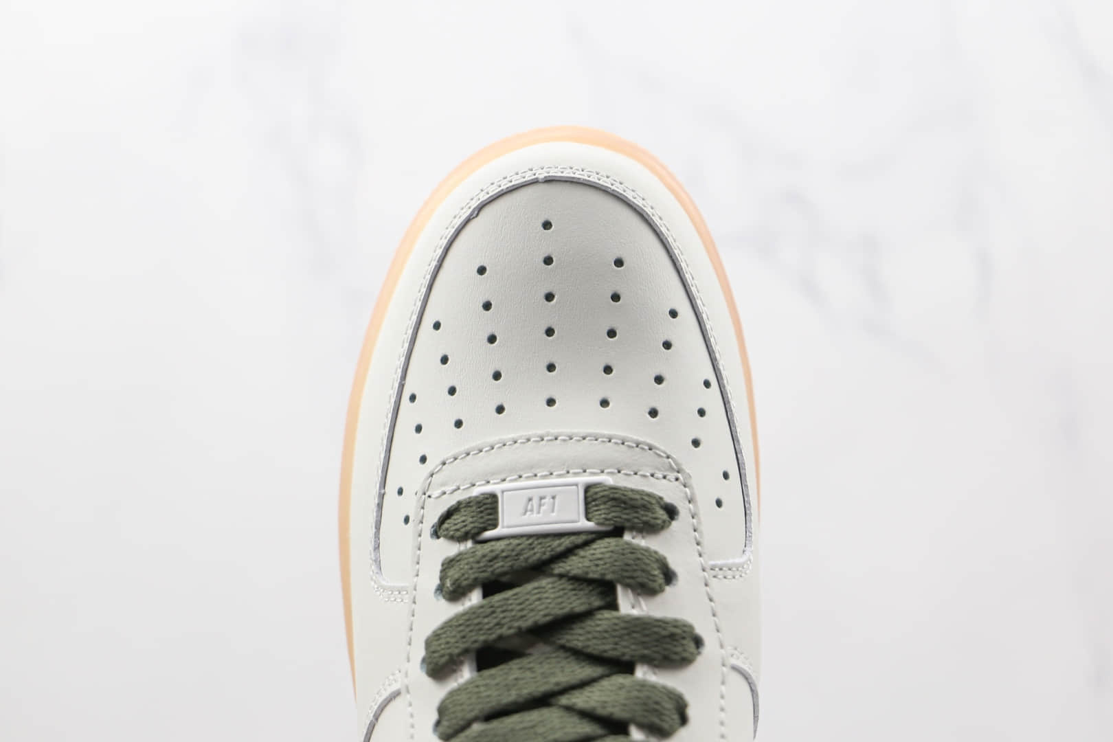 耐克Nike Air Force 1 07纯原版本低帮空军一号白绿色生胶板鞋原档案数据开发 货号:CJ1608-100