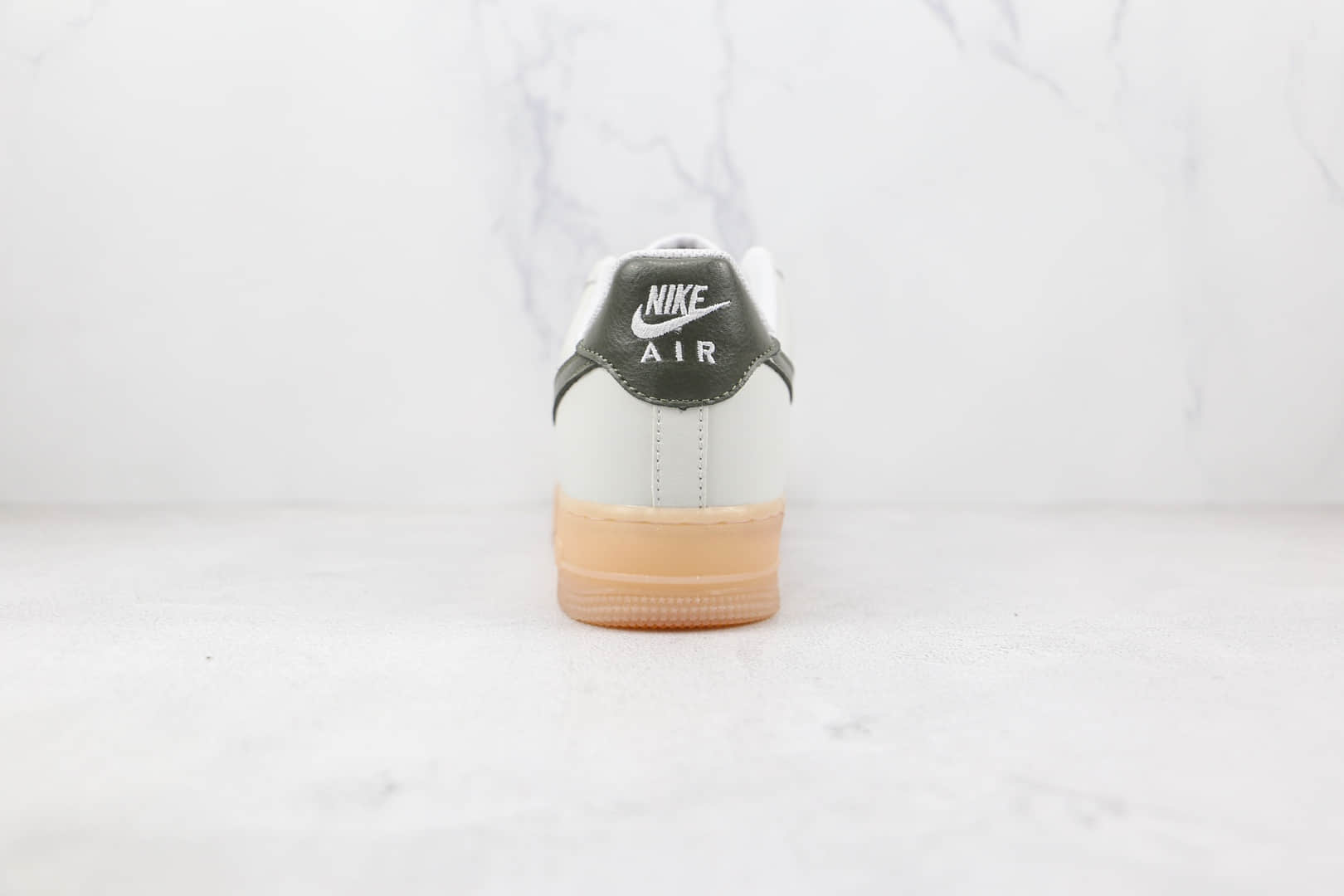 耐克Nike Air Force 1 07纯原版本低帮空军一号白绿色生胶板鞋原档案数据开发 货号:CJ1608-100