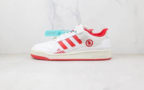 阿迪达斯Adidas Originals Forum Low x Quiccs联名款纯原版本低帮白红涂鸦魔术贴3M反光板鞋原楦头纸板打造 货号：GW3493