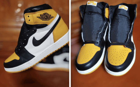 AJ1黑黄脚趾最新实物曝光！8月13日发售！ 货号：555088-711