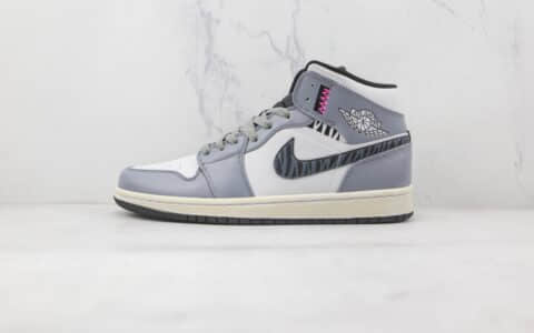 乔丹Air Jordan 1 Mid纯原版本中帮AJ1深灰色板鞋原楦头纸板打造 货号：554724-170