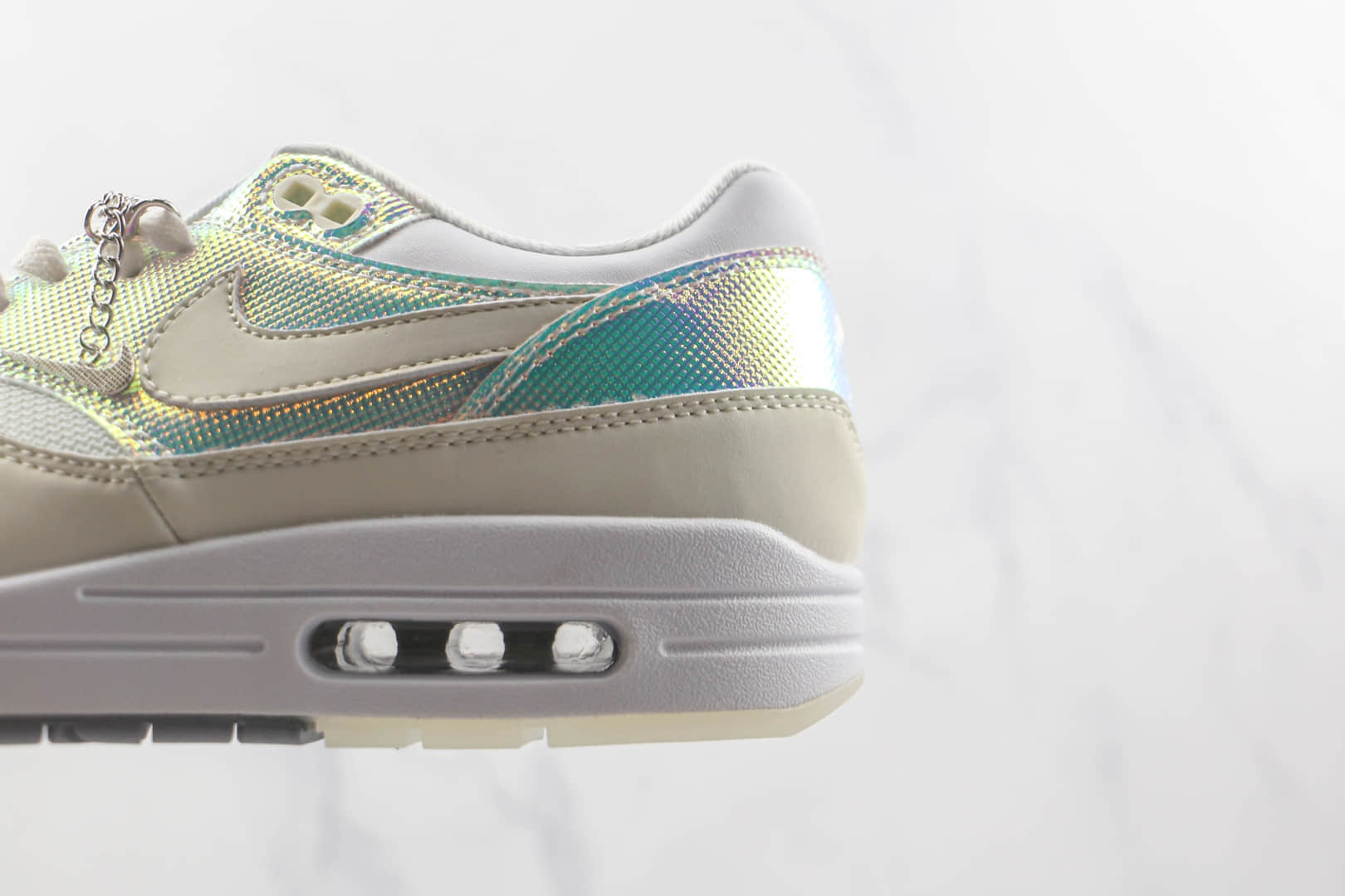 耐克Nike Air Max 1 Obsidian纯原版本荧光亮片白灰彩虹渐变复古气垫鞋原盒原标 货号：DQ9326-100