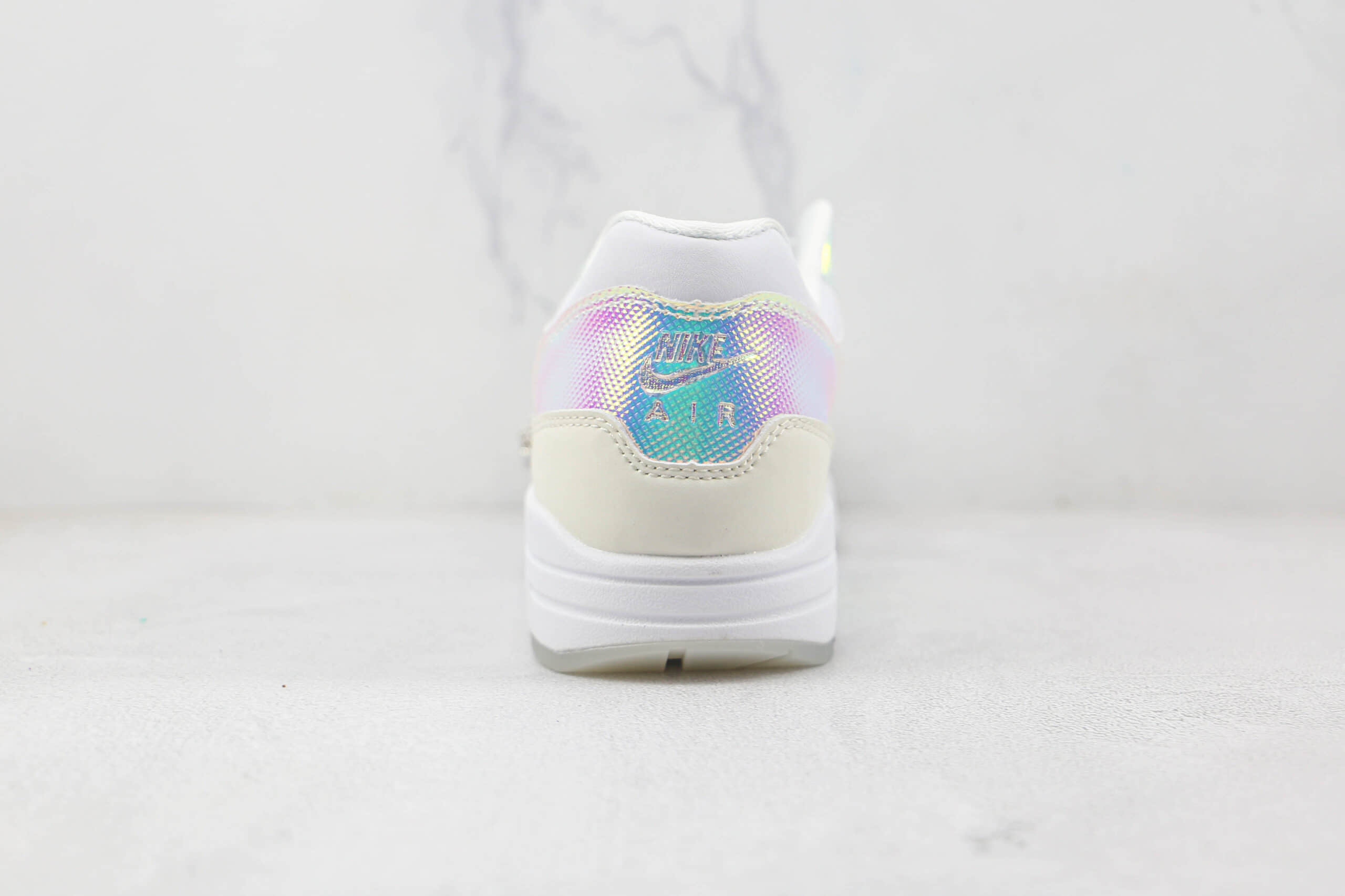 耐克Nike Air Max 1 Obsidian纯原版本荧光亮片白灰彩虹渐变复古气垫鞋原盒原标 货号：DQ9326-100