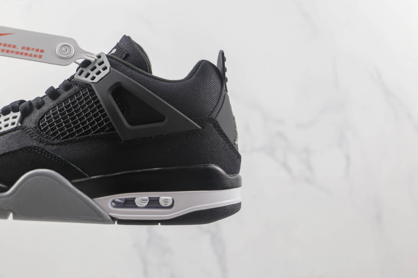 乔丹Air Jordan 4 Retro Black Canvas莆田天花板纯原复刻AJ4酷黑丹宁配色篮球鞋原鞋开模 货号：DH7138-006