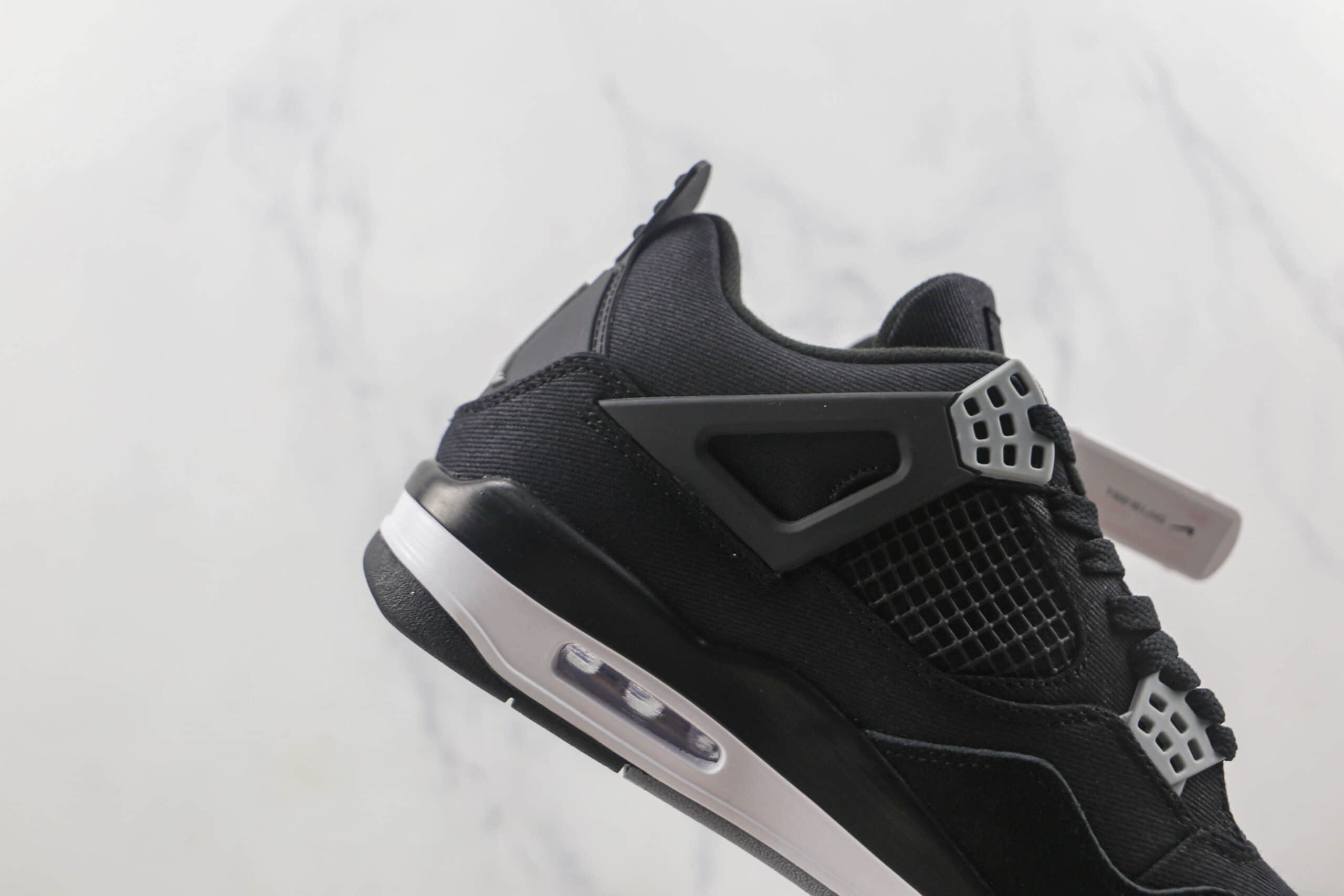 乔丹Air Jordan 4 Retro Black Canvas莆田天花板纯原复刻AJ4酷黑丹宁配色篮球鞋原鞋开模 货号：DH7138-006